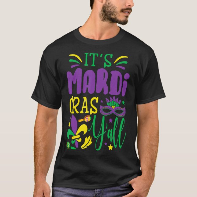 T-shirt Son Masque Mardi Gras Yall Mardi Gras Party (Devant)