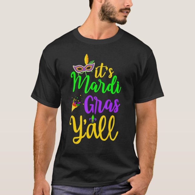 T-shirt Son Masque Mardi Gras Yall Mardi Gras Party (Devant)