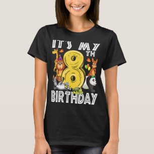T-shirt Son My 8Anniversaire Safari Jungle Zoo Anniversair