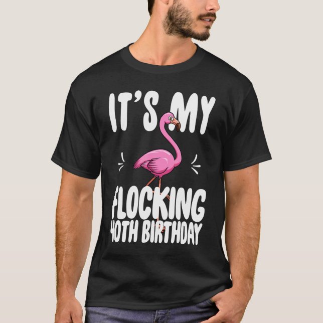 T-shirt Son My Flocking 40e anniversaire Flamant rose rose (Devant)