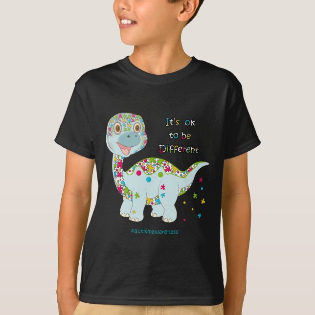 T-shirt Son Ok To Be Different - girafe - 02 Avril (Devant)