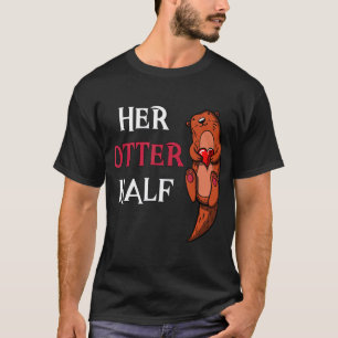 T-shirt Son Otter demi mignonne Valentines Jour Hommes Pet