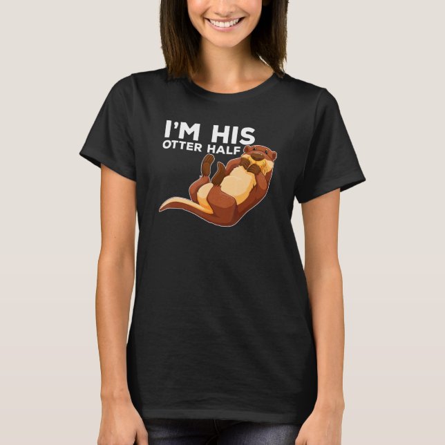 T-shirt Son Otter Half Pun romantique Couple Valentine's D (Devant)