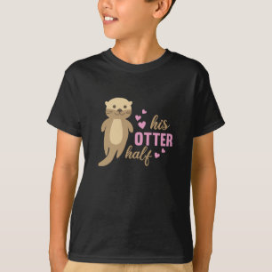 T-shirt Son Otter Half Sweet Otter Love Heart