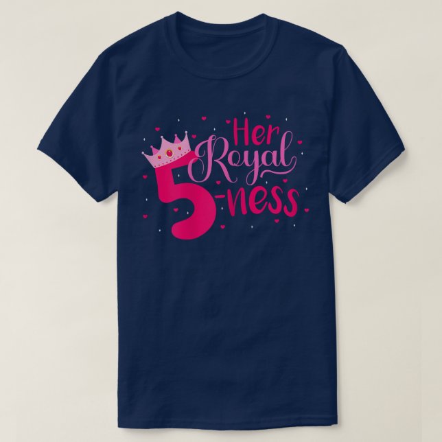 T-shirt Son Royal Fiveness 5e anniversaire filles Fun Deco (Design devant)