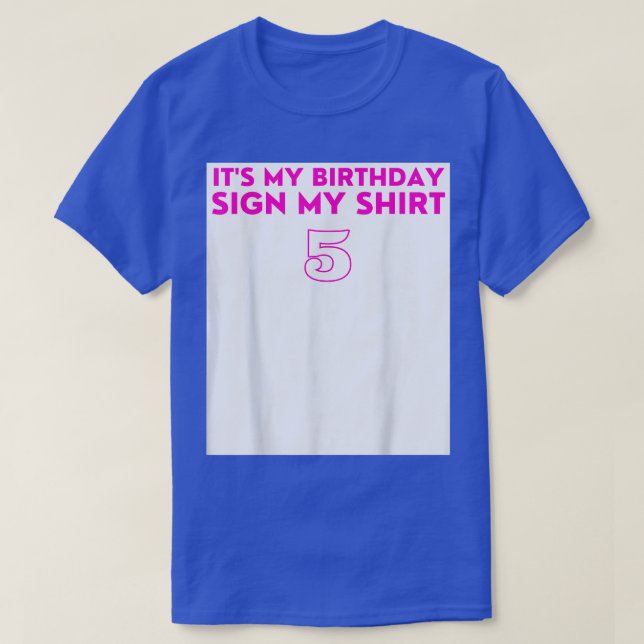 T-shirt Son signature My Birthday My Cute Sign My 5th Birt (Design devant)