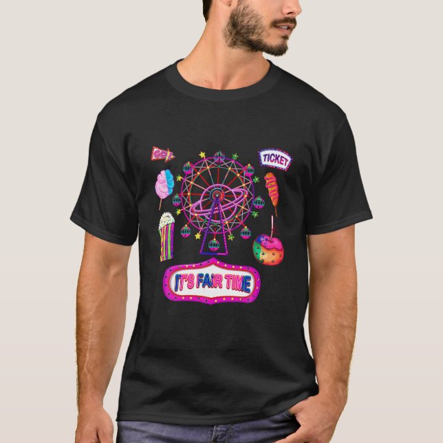 T-shirt Son Temps Juste Funny State Fair Ferris Wheel Et G (Devant)