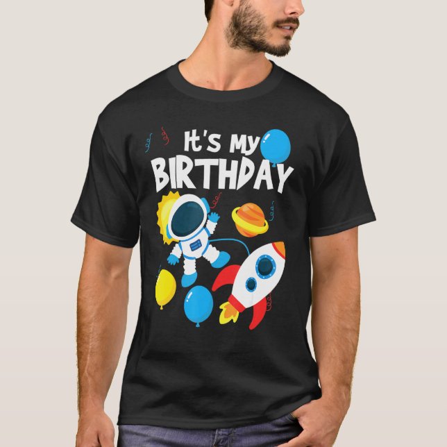T-shirt Son Thème Espace Anniversaire Anniversaire Astrona (Devant)