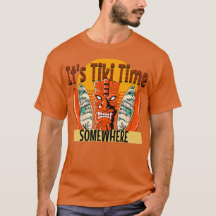 T-shirt Son Tiki Time Quelque Part Surfboards Tropical Bar