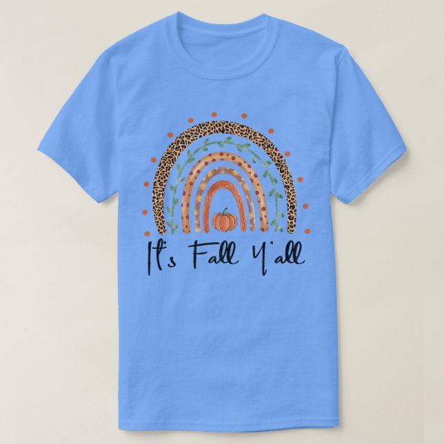 T-shirt Son Yall Arc-en-ciel Maple Fall Vibes Leaf Pumpki (Design devant)