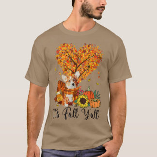 T-shirt Son Yall Corgi automne Amoureux de les chiens Than