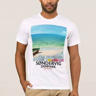 T-shirt Søndervig Danemark affiche de voyage de plage