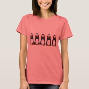 T-shirt songeur de dames de pingouins de Lotsa