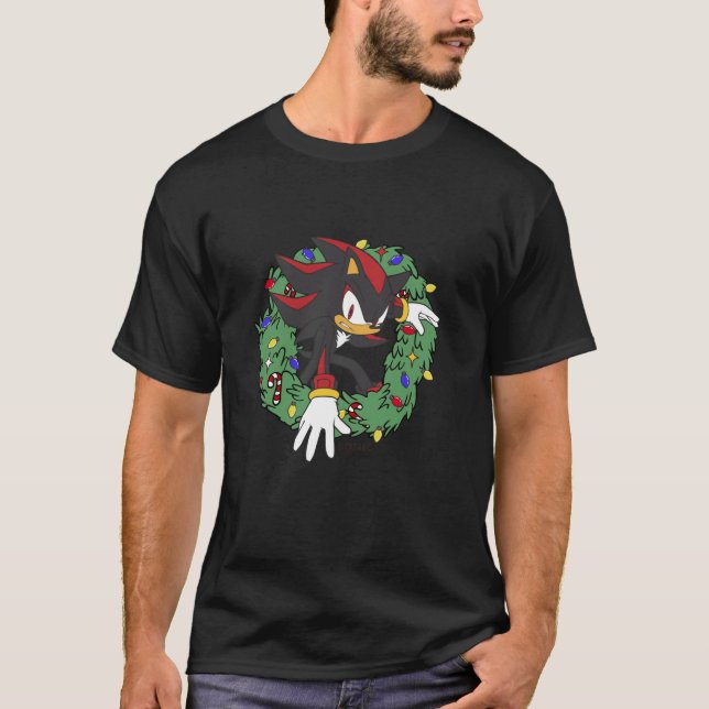 T-shirt Sonic The Hedgehog Christmas Shadow X Mas Wreath (Devant)