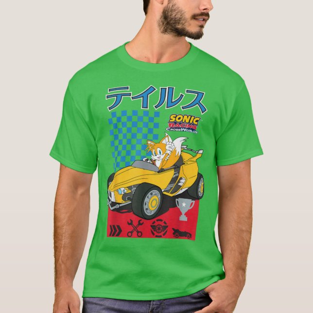 T-shirt Sonic the Hedgehog Sonic Racing CrossWorlds Sonic  (Devant)