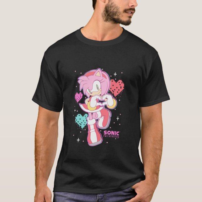 T-shirt Sonic The Hedgehog Valentine s Day Cute Amy Rose R (Devant)