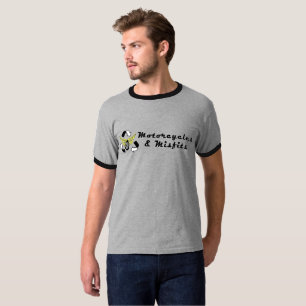 T-shirt Sonnerie de gris de motos et de vêtements manqué