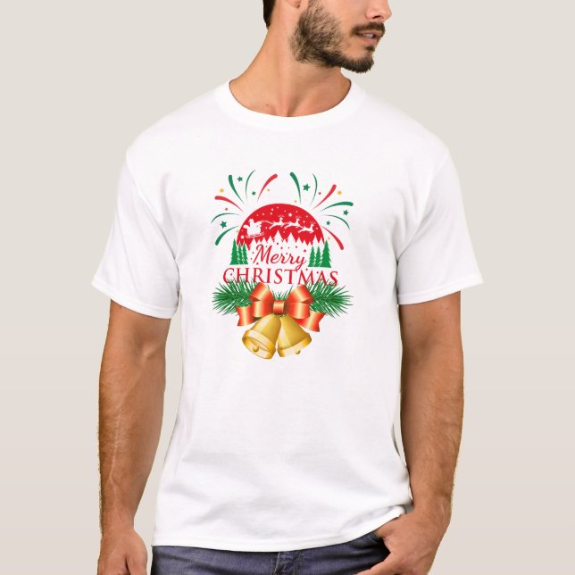 T-shirt Sonnerie de Noël classique et sonnette de Père Noë (Devant)