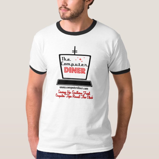 T-shirt Sonnerie T de logo de wagon-restaurant (Devant)