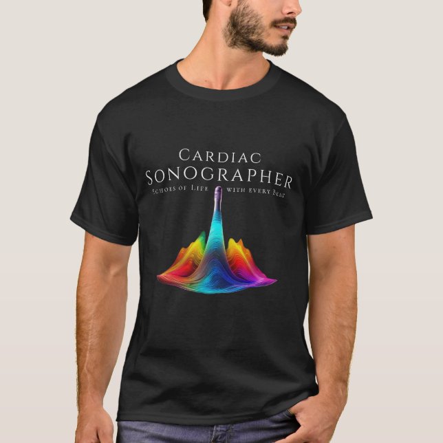 T-shirt Sonographe Cardiaque Colorée Ondes Ultrasoniques (Devant)