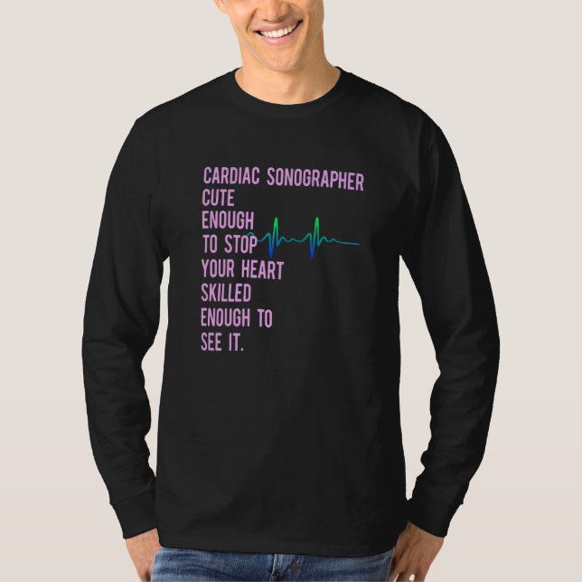 T-shirt Sonographe Cardiaque Echo Tech Éduque Rdcs 1 (Devant)