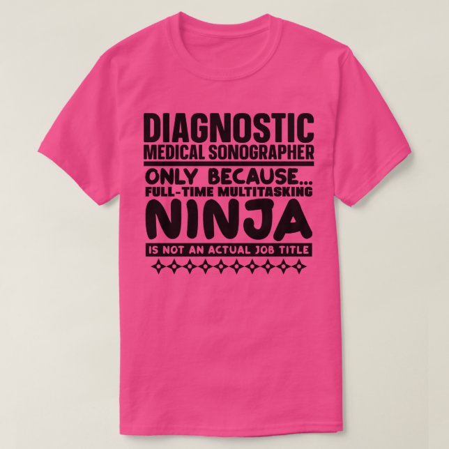 T-shirt Sonographe Médicale diagnostique Ninja 1 (Design devant)