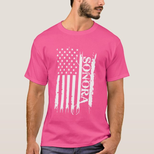 T-shirt Sonora États-Unis en détresse avec drapeau américa (Devant)