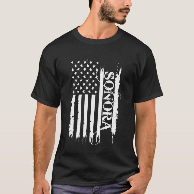 T-shirt Sonora États-Unis en détresse avec drapeau américa (Devant)