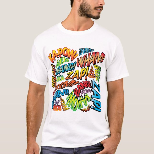 T-shirt Sons de Pop Art de Bande Dessinée (Devant)