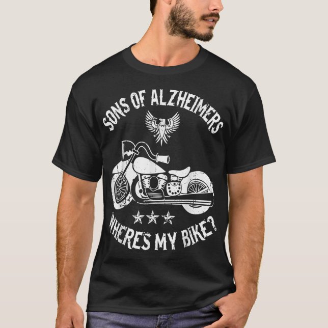 T-shirt Sons motards Alzheimers Wheres My Bike (Devant)