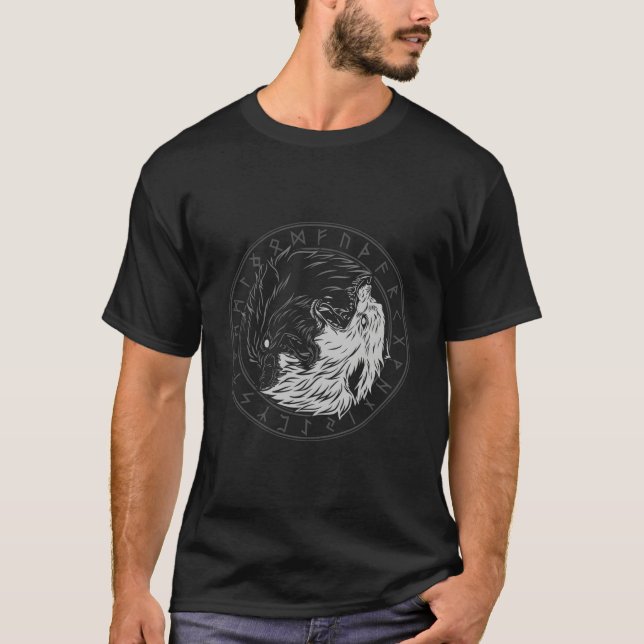 T-shirt Sons Of Fenrir Skã¶Ll And I Ying Yang Wolf (Devant)