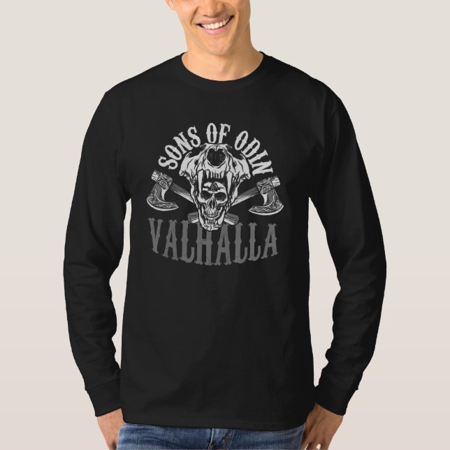 T-shirt Sons Of Odin Valhalla Nordic Norseman Berserker Vi (Devant)
