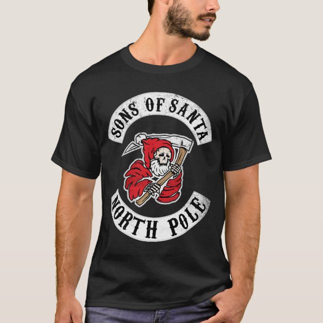 T-shirt Sons of Santa Patches North Pole Chapter Christmas (Devant)