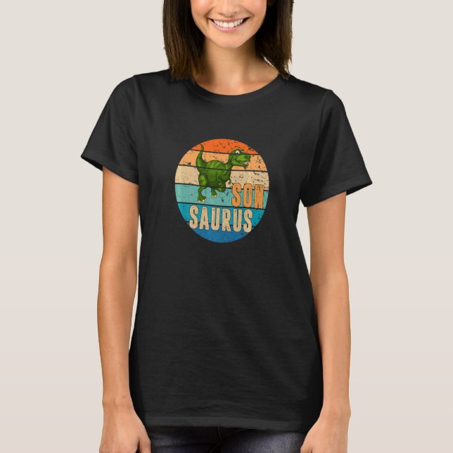 T-shirt Sonsaurus Rex Dinosaur Son Saurus Fête des pères (Devant)