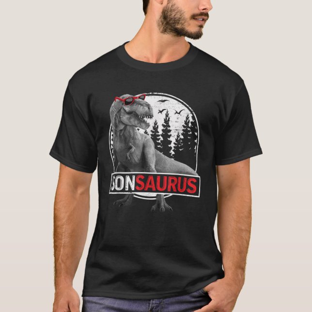 T-shirt sonsaurus T Rex Dinosaur son Saurus Family Matchin (Devant)