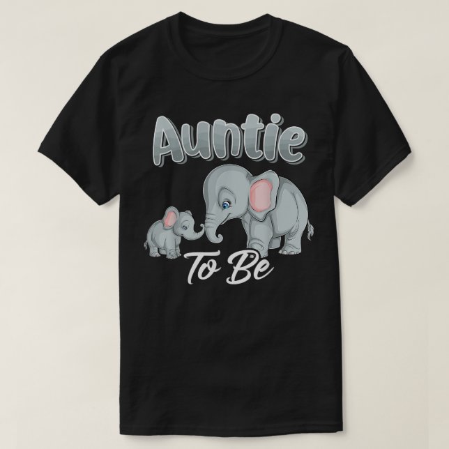 T-shirt Soon Auntie To Be Elephants (Design devant)