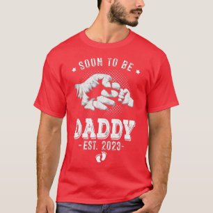T-shirt Soon o Be Daddy Est 2023 Pregnancy Announcement