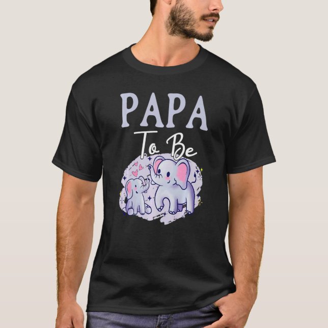 T-shirt Soon Papa To Be Elephants For Baby Shower Gender R (Devant)