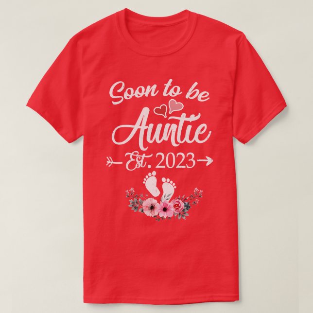 T-shirt Soon To Be Auntie 2023 (Design devant)