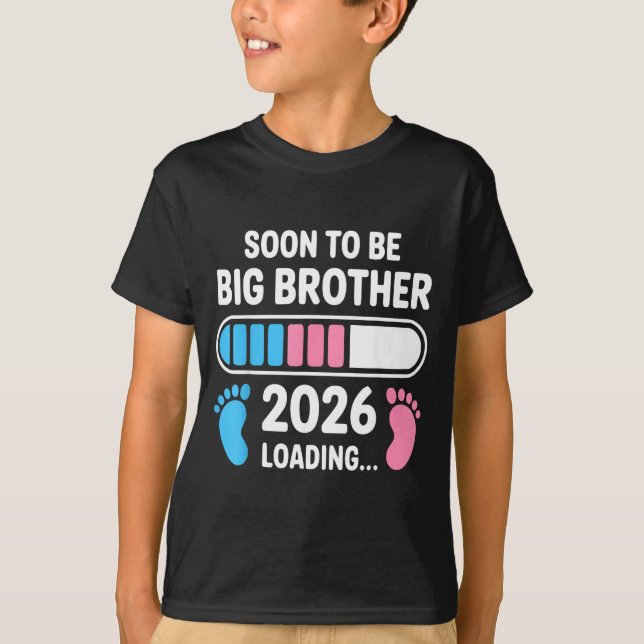 T-shirt Soon To Be Big Brother 2026 New First Time Brother (Devant)