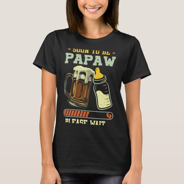 T-shirt Soon To Be Papaw Est 2025 Pregnancy Announcement L (Devant)