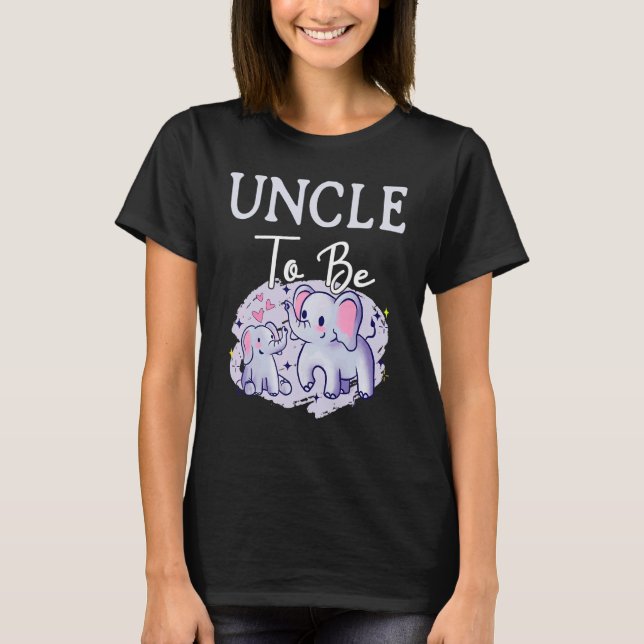 T-shirt Soon Uncle To Be Elephants For Baby Shower Gender  (Devant)