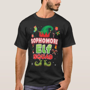 T-shirt Sophomore Elf Squad Noël Santa Hat Student Te