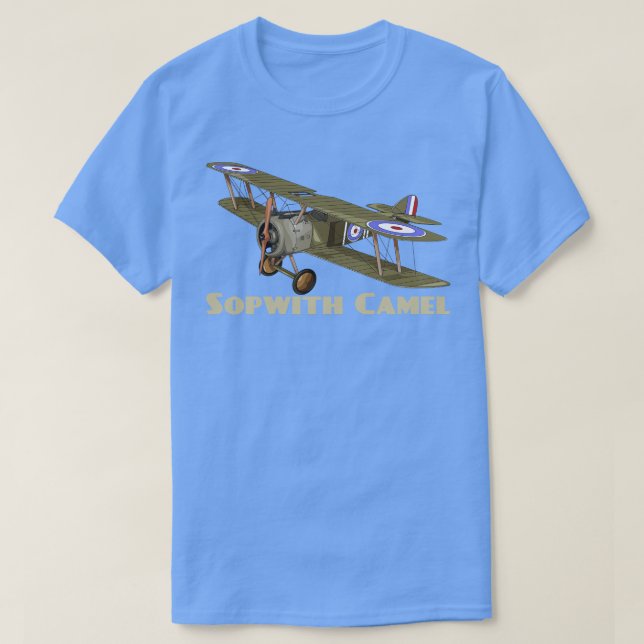T-shirt Sopwith Camel WW1 Avion de combat British Biplane  (Design devant)