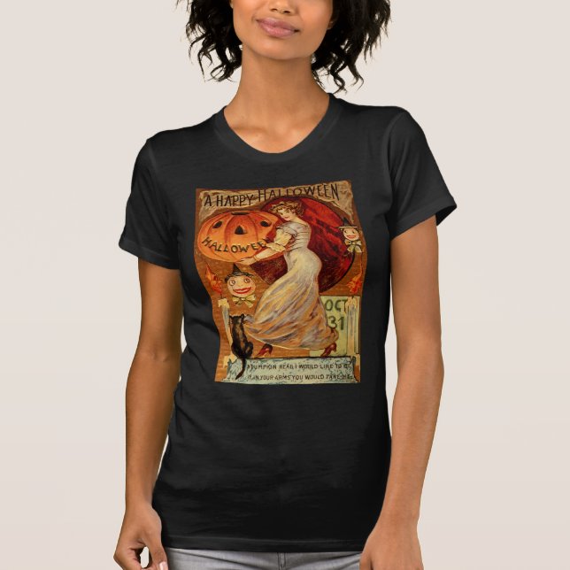 T-shirt Sorcellerie victorienne de Halloween, citrouille (Devant)