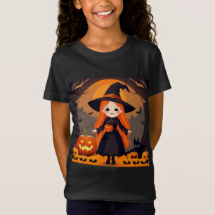 T-Shirt Sorcier adorable dans un décor d'Halloween avec de