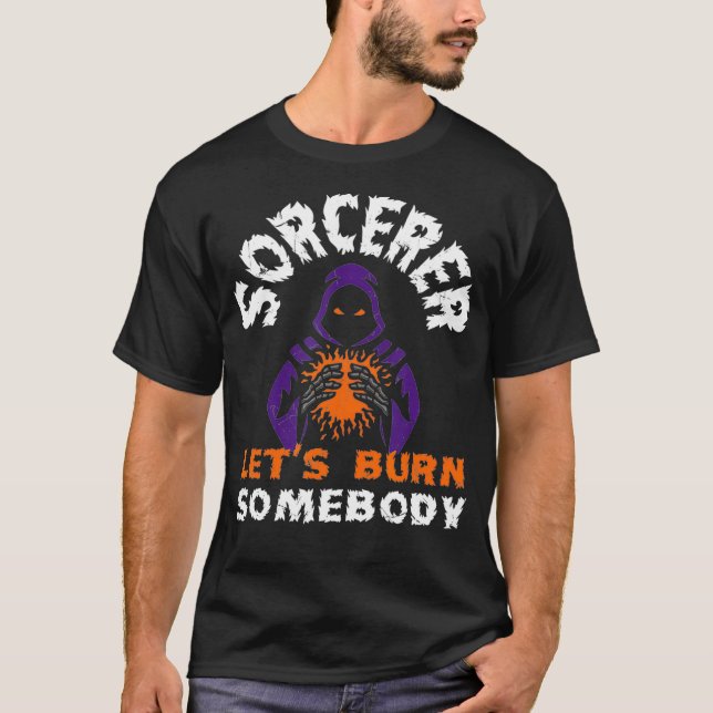 T-shirt Sorcier cool permet de brûler quelqu'un Sorcier jo (Devant)