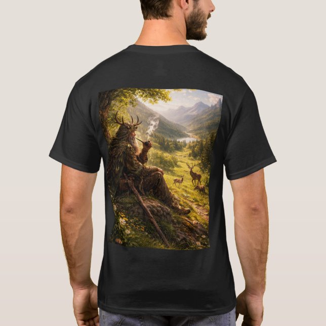 T-shirt sorcier sur une colline (Dos)