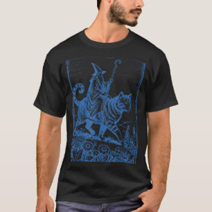 T-shirt Sorcier Vintage Cavalier de Chat Drôle de Sorcier