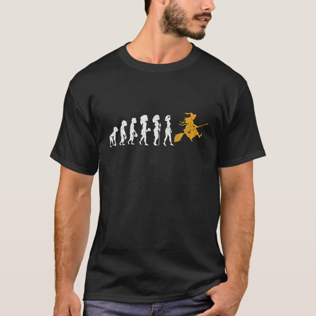 T-shirt Sorcière à Broomstick Evolution Cadeau Sorcière Ha (Devant)